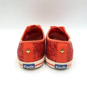 kate spade Shoes Keds X Kate Spade Womens Red Glitter Lace Up